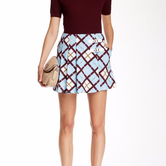 Marc By Marc Jacobs Multi Color Pleated Stretch Poplin Skirt (size 4) - Picture 1 of 16